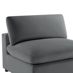 Caylie Armless Slipper Chair - Charcoal