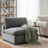 Caylie Armless Slipper Chair - Charcoal