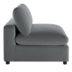 Caylie Armless Slipper Chair - Charcoal