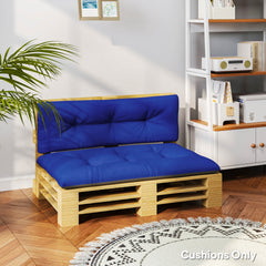 Outsunny 2 Seater Pallet Cushions Outdoor 3.9" Thick Replacement Cushions - Tufted Design for Garden, Patio, Navy Blue