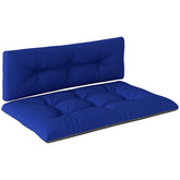 Outsunny 2 Seater Pallet Cushions Outdoor 3.9" Thick Replacement Cushions - Tufted Design for Garden, Patio, Navy Blue