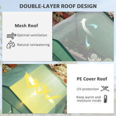 Outsunny Mini Greenhouse with Screen Roof, 4 Tier Portable Small Greenhouse with High Strength PE Cover, Green