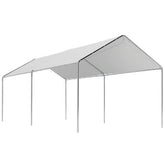 Outsunny 9.6' x 19.5' Carport Heavy Duty Galvanized Car Canopy w/ Included Anchor Kit, 3 Reinforced Steel Cables, White