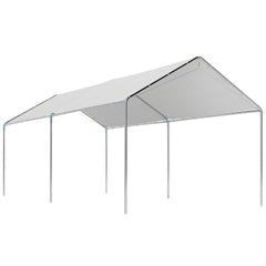 Outsunny 9.6' x 19.5' Carport Heavy Duty Galvanized Car Canopy w/ Included Anchor Kit, 3 Reinforced Steel Cables, White