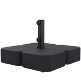 Outsunny Patio Umbrella Base with Wheels Outdoor Umbrella Stand Holder for 1.5"/1.9" Poles Black
