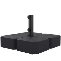 Outsunny Patio Umbrella Base with Wheels Outdoor Umbrella Stand Holder for 1.5"/1.9" Poles Black