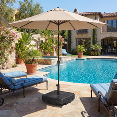 Outsunny Patio Umbrella Base Outdoor Umbrella Stand with Wheels for 1.5"/1.9" Poles