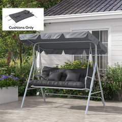 Outsunny 59" Tufted Bench Cushions & Throw Pillows, Replacement Bench Seat Pad, Back & 2 Pillows for Outdoor Furniture, Charcoal