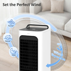 HOMCOM Room Air Cooler with Ice Packs, Ice Cooling Fan Water Humidifier Unit with Remote, Timer, Oscillating