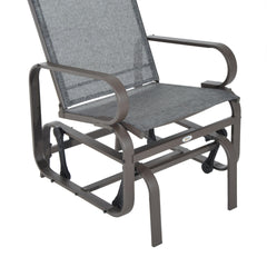 Outsunny Outdoor Patio Glider Rocker, Metal High-Back Chair for Outdoor Use - Gray