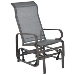 Outsunny Outdoor Patio Glider Rocker, Metal High-Back Chair for Outdoor Use - Gray