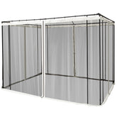 Outsunny 10x10 Replacement Mesh Sidewall Netting for Gazebos and Canopy Tents with Zippers, Black