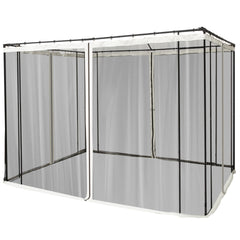 Outsunny 10x10 Replacement Mesh Sidewall Netting for Gazebos and Canopy Tents with Zippers, Black