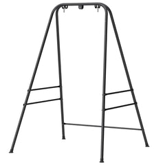 Outsunny Hammock Chair Stand Indoor and Outdoor Use with Anti-Slip Foot Pads, 2 Carabiners, Black