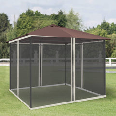 Outsunny 9.84' x 13.1' Gazebo with Netting, Universal Size, Canopy Tents with Zippers, black rings, high-quality polyester, Washable, (Sidewall Only) Black