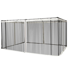 Outsunny 9.84' x 13.1' Gazebo with Netting, Universal Size, Canopy Tents with Zippers, black rings, high-quality polyester, Washable, (Sidewall Only) Black