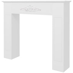 HOMCOM Freestanding Fireplace Surround, Modern Fireplace Mantel with Leg for Electric Fireplaces, 44.7" W x 40" H, White
