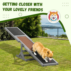 PawHut Wooden Dog Agility Seesaw for Training and Exercise, Gray