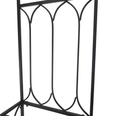Outsunny Metal Trellis Arbor Arch for Climbing Plants with Garden Bench, Grow Grapes and Vines, Decorative Seating, Black