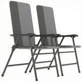 Outsunny Folding Patio Chairs Set of 2, Padded High Back Lawn Camping Chairs with Armrests, 600D Oxford Fabric, Light Gray