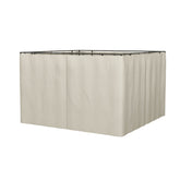 9.84' x 11.8' Gazebo Sidewall Set with Hooks/C-Rings, Beige