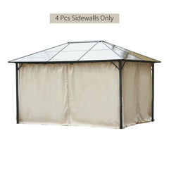 9.84' x 11.8' Gazebo Sidewall Set with Hooks/C-Rings, Beige