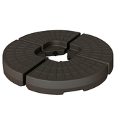 Outsunny 4 Pieces Cantilever Patio Umbrella Base, Fan Shaped Umbrella Weight w/ Built-In Handles & Rugged Material, 148 lbs Water and 220 lbs Water and Sand, Coffee
