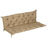 Outsunny 59" x 38" Tufted Bench Cushion for Outdoor Furniture, 3-Seater Replacement for Swing Chair, Patio Sofa/Couch, Khaki