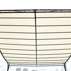 Outsunny 10' x 10' Steel Outdoor Pergola Gazebo, Patio Canopy with Weather-Resistant Fabric and Drainage Holes for Backyard, Deck, Garden, Cream White