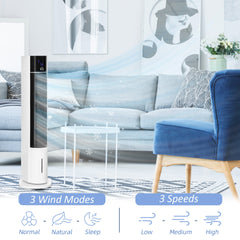 HOMCOM 42" 3-In-1 Air Cooler, 52° Oscillating Portable Swamp Cooler with Humidifier, 3 Modes, 3 Speeds, 12H Time, White