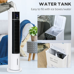 HOMCOM 42" 3-In-1 Air Cooler, 52° Oscillating Portable Swamp Cooler with Humidifier, 3 Modes, 3 Speeds, 12H Time, White