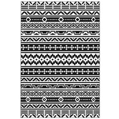 Outsunny Reversible Outdoor Rug, Waterproof Plastic Straw with Carry Bag, 6' x 9', Black & White Geometric Wall