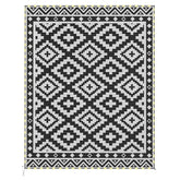 Outsunny Outdoor Rug Carpet Reversible Plastic Straw Rug with LED Lights Black and White 10' x 8' for Patio