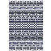 Outsunny Reversible Outdoor Rug, Waterproof Plastic Straw with Carry Bag, 6' x 9', Blue & White Geometric