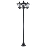 Outsunny Outdoor Lamp Post Lights, Triple Head Solar Powered Lamp, Street Vintage Solar Post Lamp, for Backyard, Garden Pathway, Driveway, 72 Inches