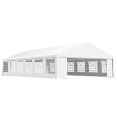 Outsunny 23' x 39' Large Outdoor Carport Canopy Party Tent with Removable Protective Sidewalls & Windows, White