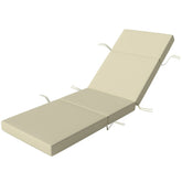 Outsunny Chaise Lounge Cushion, 4" Thick Outdoor Lounge Chair Cushions with Ties for Patio, 26" x 80", Cream White
