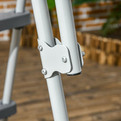 Outsunny 70" Above Ground Swimming Pool Ladder, A-Frame Deck Ladder, Non-slip Steps and Handrails for 48" Pool Wall Height, Gray