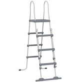 Outsunny 70" Above Ground Swimming Pool Ladder, A-Frame Deck Ladder, Non-slip Steps and Handrails for 48" Pool Wall Height, Gray