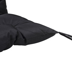 Outsunny 59" x 38" Tufted Bench Cushion for Outdoor Furniture, 3-Seater Replacement for Swing Chair, Patio Sofa/Couch, Black
