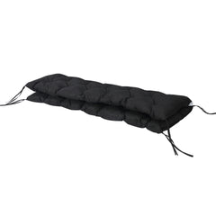 Outsunny 59" x 38" Tufted Bench Cushion for Outdoor Furniture, 3-Seater Replacement for Swing Chair, Patio Sofa/Couch, Black
