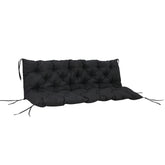 Outsunny 59" x 38" Tufted Bench Cushion for Outdoor Furniture, 3-Seater Replacement for Swing Chair, Patio Sofa/Couch, Black