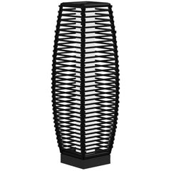 Outsunny Solar Floor Lamp, Outdoor Rattan Garden Lantern Pathway Light & Decorative Driveway Lighting, Black