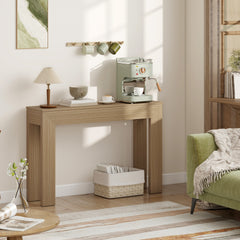 HOMCOM Modern Console Table, 47" Narrow Entryway Table, Natural Wood