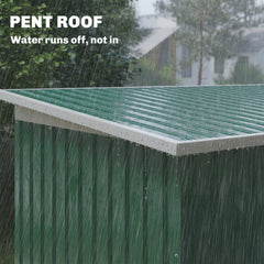 Outsunny 9' x 4' Metal Outdoor Storage Shed, Tool House with Double Lockable Doors for Backyard, Patio, Lawn, Garage, Dark Green