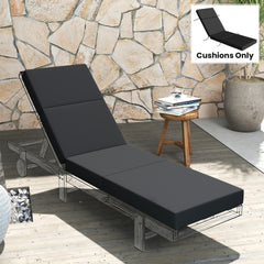 Outsunny Chaise Lounge Cushion, 4" Thick Outdoor Lounge Chair Cushion with Ties for Patio, 21" x 72", Gray