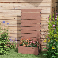 Outsunny Trellis Planter for Climbing Plants, Raised Garden Bed with Trellis, Planter Box for Outdoor, 28.25" x 15" x 59", Brown