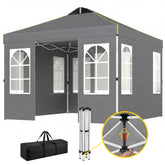 Outsunny 9.6 x 9.6 ft Pop Up Canopy Tent with Sidewalls, One Push Setup, UPF50+ Portable Instant Canopy Shelter, Dark Gray