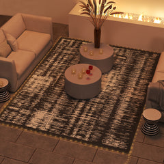 Outsunny Reversible Outdoor Rug Carpet with LED Lights, Carry Bag & Ground Stakes for Backyard, Deck, Picnic, Beach, 12' x 9'