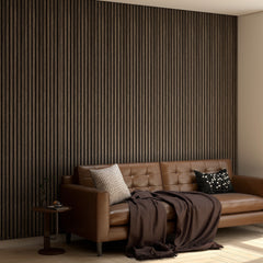 HOMCOM 95" x 8" Wood Panels for Wall, 4 Pack Acoustic Panels, Sound Absorbing Slat Wall For Interior Wall Decor, Home, Walnut